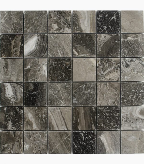 2x2 PLATINUM GRAY Polished Marble MOSAIC