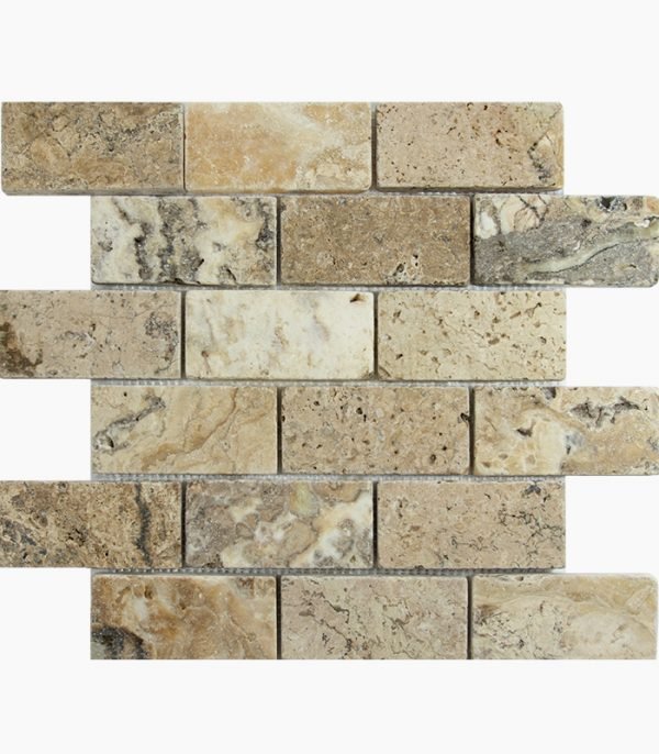 2x4 ANTIQUE ONYX Tumbled Travertine MOSAIC