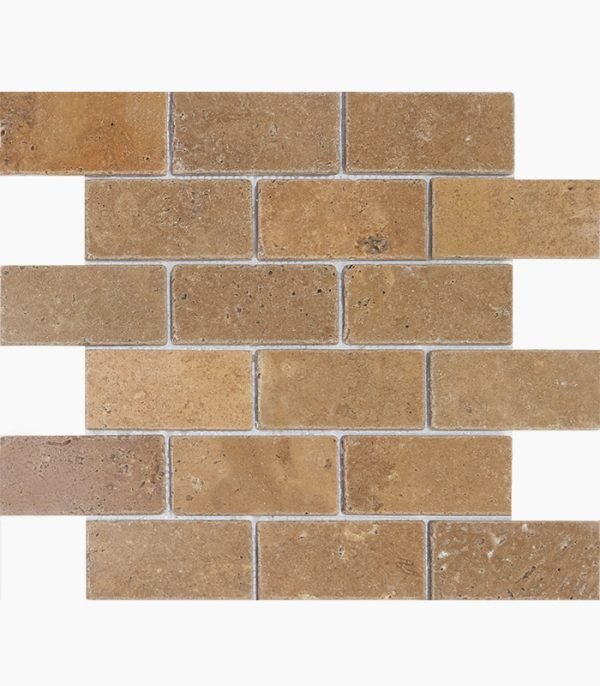 2x4 NOCE Tumbled Travertine MOSAIC