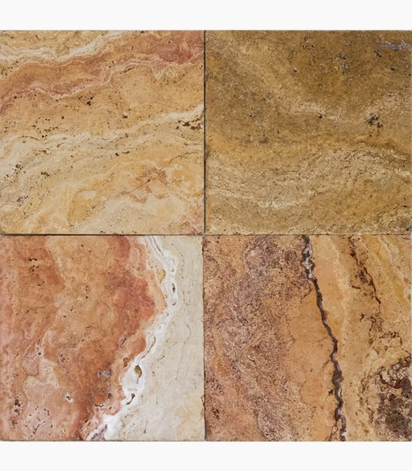 6x6 AUTUMN BLEND Tumbled Travertine TILE