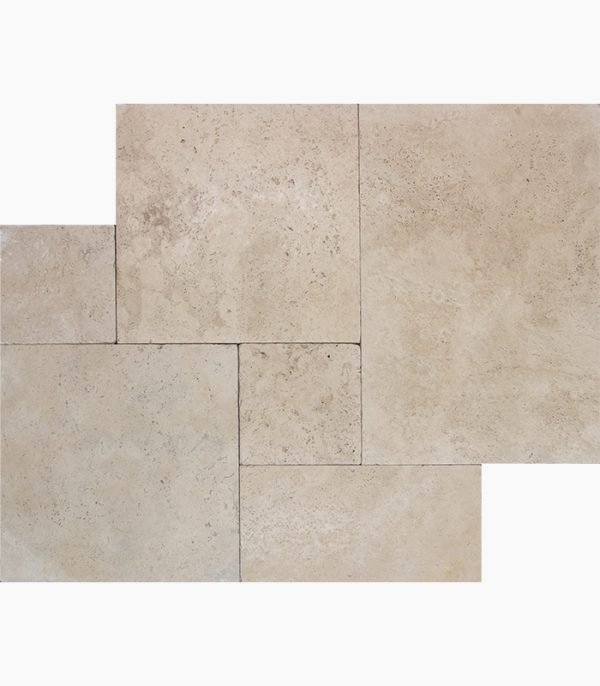 French Pattern IVORY BLEND Tumbled Travertine TILE