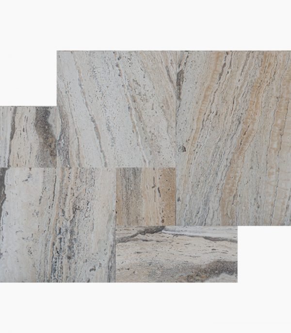 French Pattern LEONYX 'Vein Cut' Tumbled Travertine PAVER