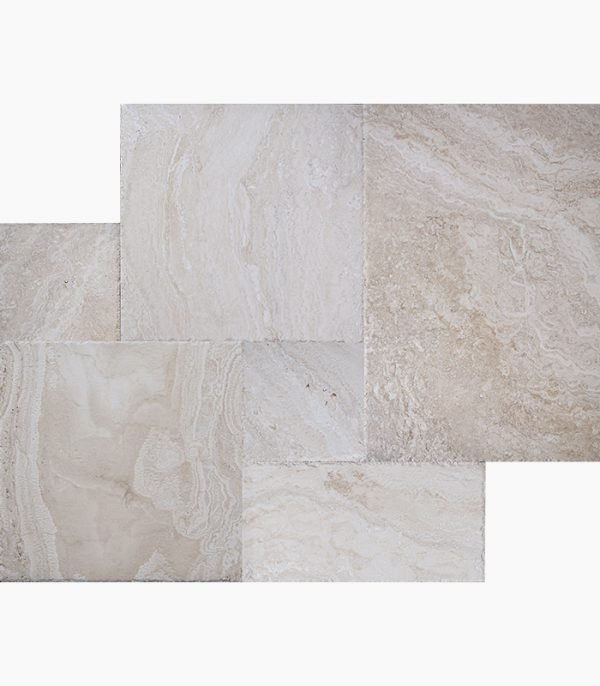 French Pattern LYCUS RIVER Filled-Brushed Travertine TILE